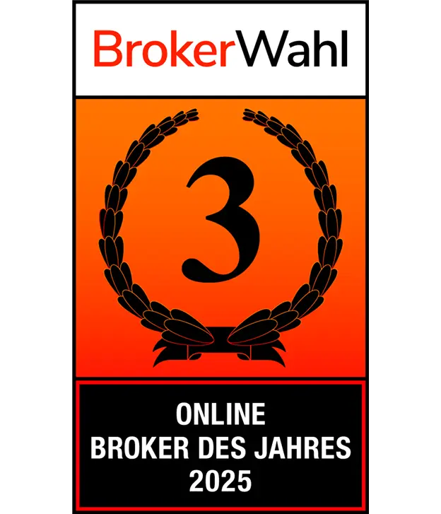 Auszeichnung von BrokerWahl für Online Broker des Jahres