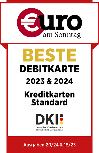 Auszeichnung von Euro am Sonntag Beste Debitkarte