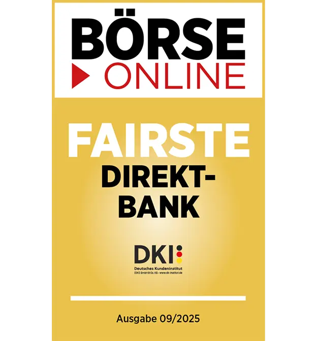Auszeichnung beste Direktbank von Börse Online