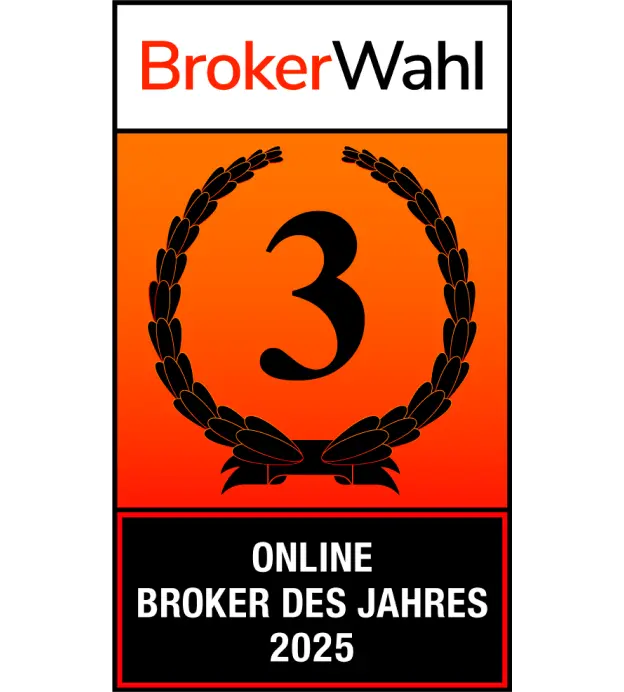 Auszeichnung von BrokerWahl für Online Broker des Jahres