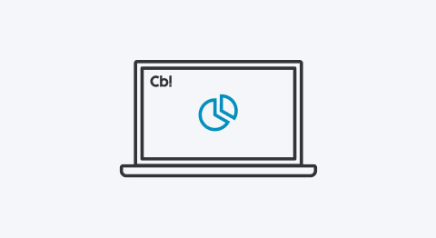 Icon Laptop mit Consorsbank Website auf dem Bildschirm
