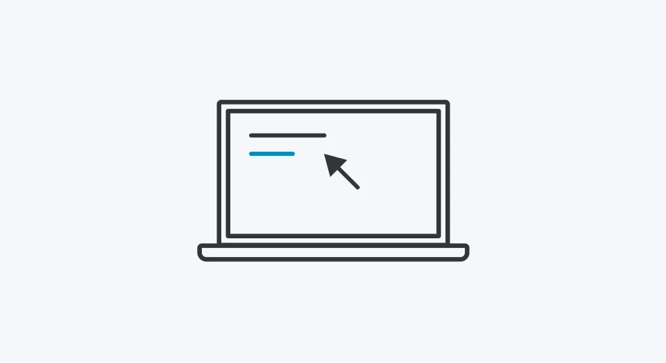 Icon Laptop mit schwarzem Mauszeiger