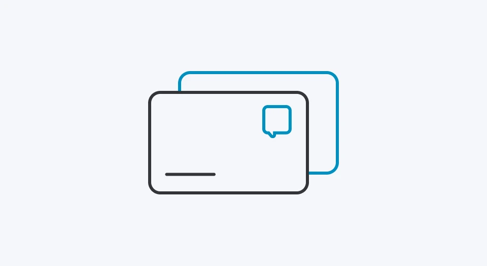 Icon zwei Karten auf dunkelgrauem Hintergrund