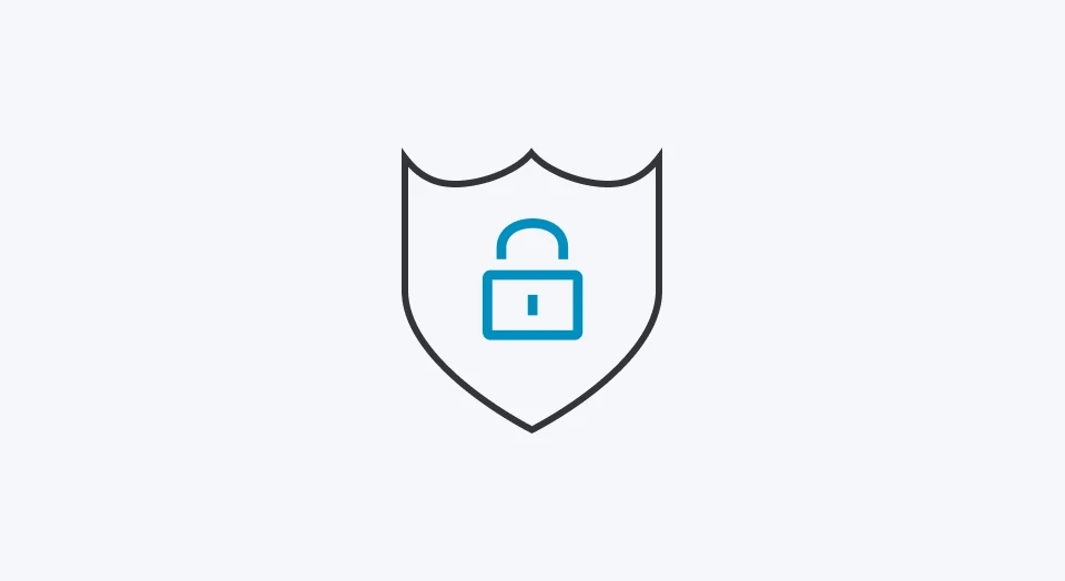Icon Schutzschild mit blauem Schloss