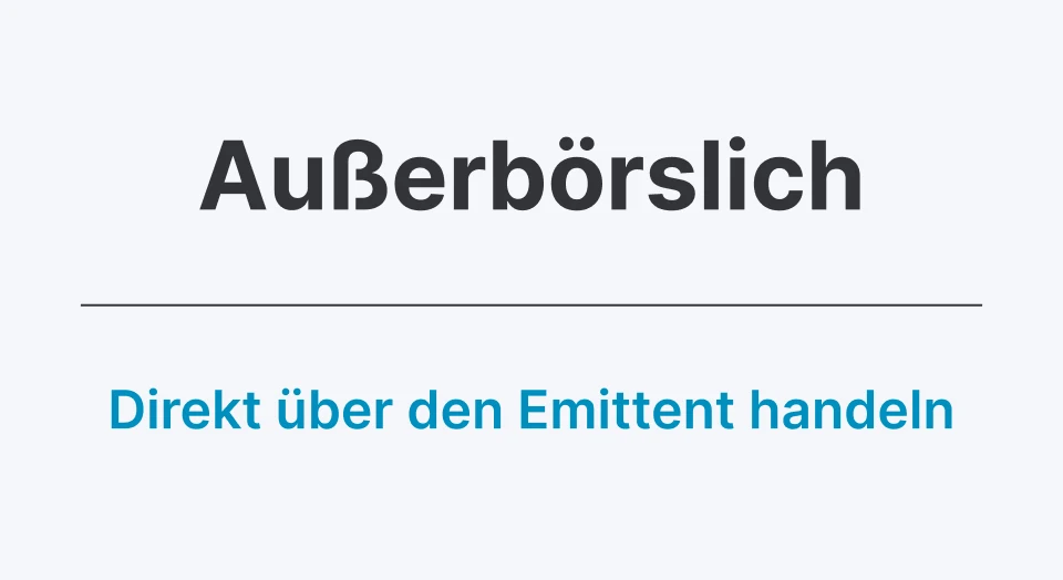 Kachel außerbörslicher Handel schwarzer Schriftzug