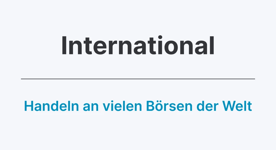 Kachel internationale Börsen schwarzer Schriftzug