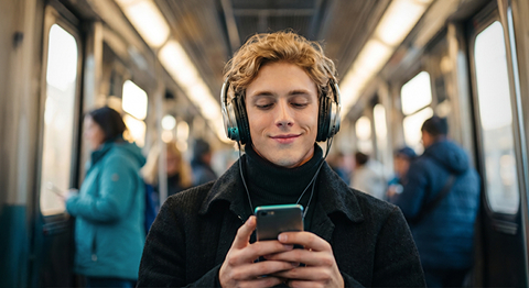 Smartphone mit geöffneter Consorsbank Pro App im Darkmode