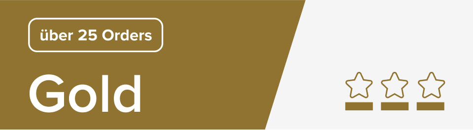 Goldene Kachel für über 25 Orders