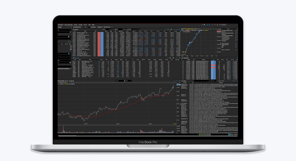 Laptop mit geöffnetem ActiveTrader