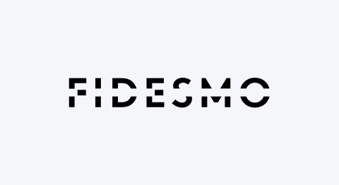 Logo Fidesmo schwarzer Schriftzug auf hellgrauem Hintergrund
