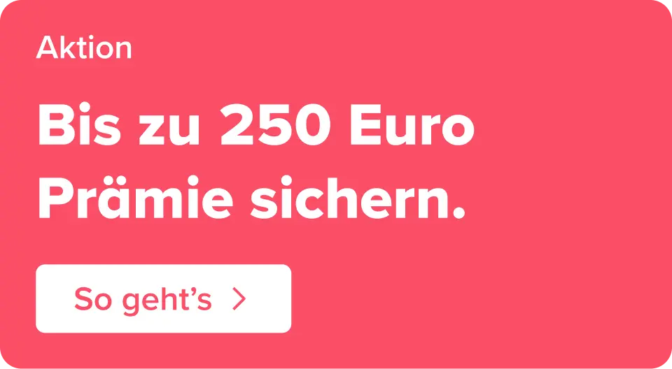 Störer in korall mit weißer Schrift