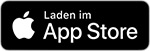 Schwarzer Button mit weißem Schriftzug zum Apple App Store