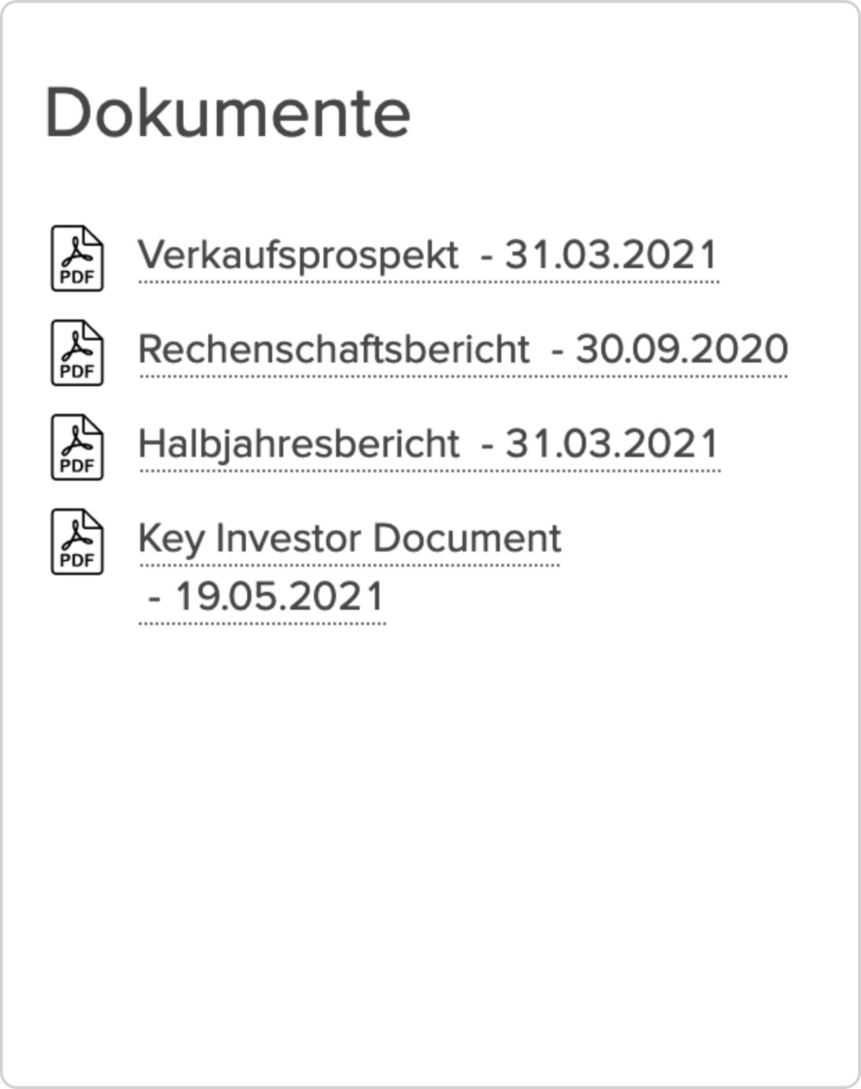 Screenshot der Dokumente