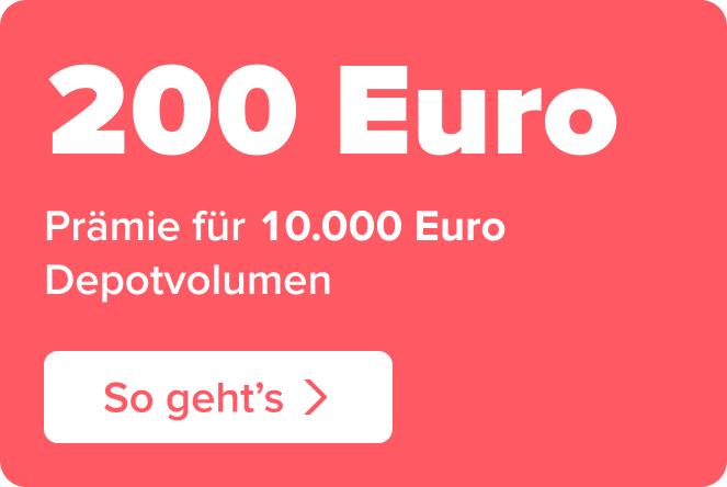 Störer in korall mit weißer Schrift 200 Euro Prämie