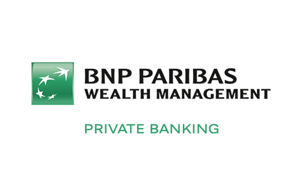 Grünes Logo von BNP Paribas Wealth Management mit grünem und schwarzem Schriftzug